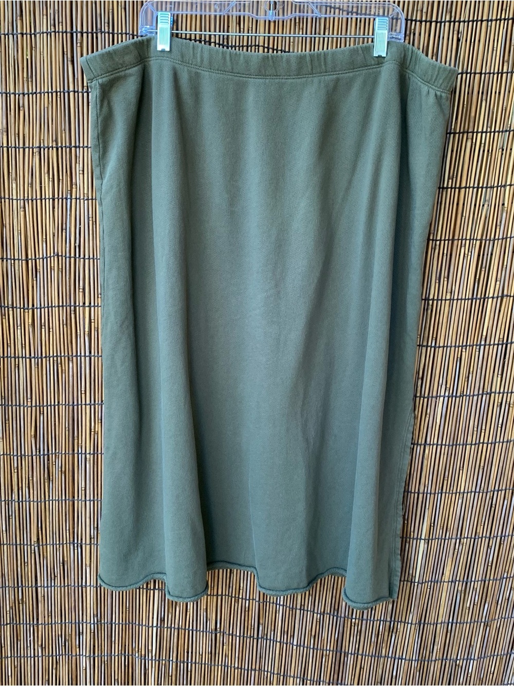Eileen Fisher army green 100% cotton skirt 2X